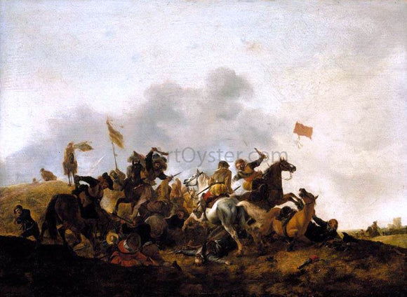  Philips Wouwerman Cavalry Skirmish - Canvas Art Print