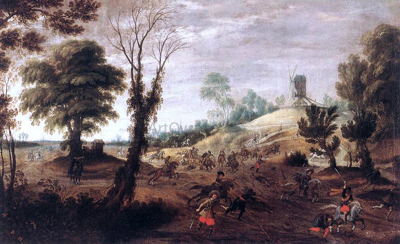  Pieter Meulener Cavalry Skirmish - Canvas Art Print