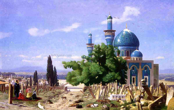  Jean-Leon Gerome Cemetery Gone to Seed (also known as The Green Mosque) - Canvas Art Print