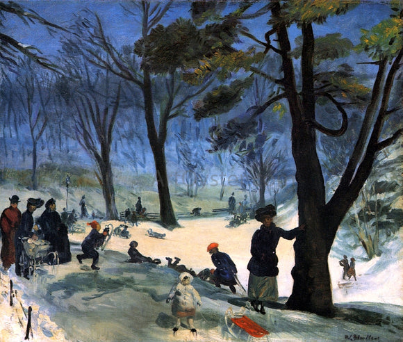  William James Glackens Central Park in Winter - Canvas Art Print
