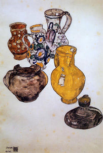  Egon Schiele Ceramics - Canvas Art Print