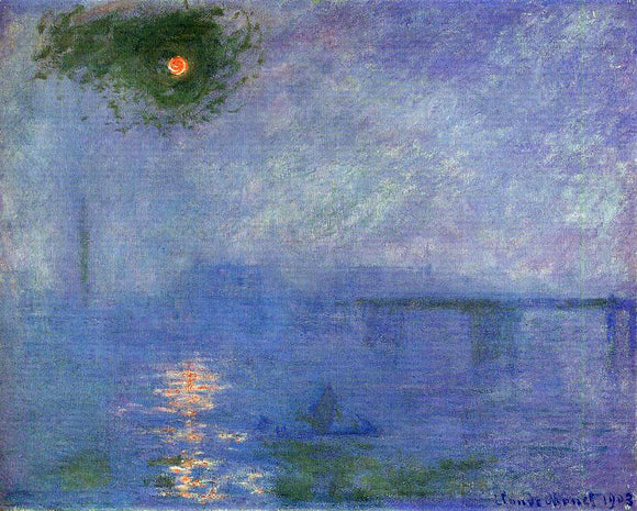  Claude Oscar Monet Charing Cross Bridge, Fog on the Themes - Canvas Art Print