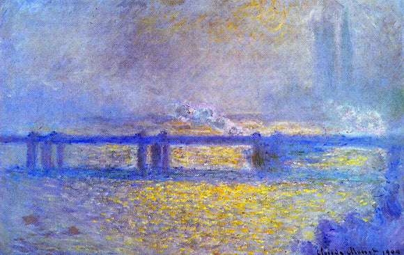  Claude Oscar Monet Charing Cross Bridge, Overcast Weather - Canvas Art Print