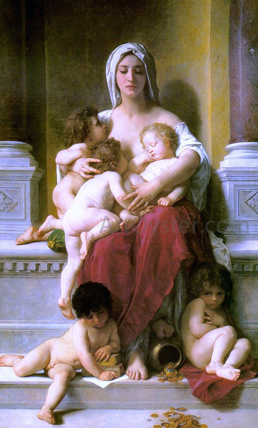  William Adolphe Bouguereau Charity - Canvas Art Print