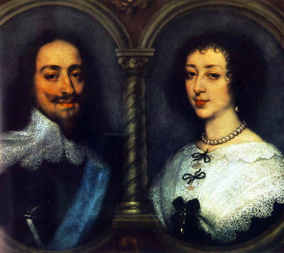  Sir Antony Van Dyck Charles I of England and Henrietta of France - Canvas Art Print