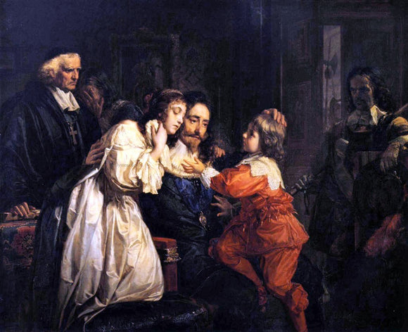  Julius Schrader Charles I Says Farewell to his Family - Canvas Art Print