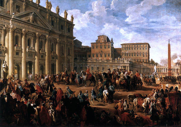  Giovanni Paolo Pannini Charles III at St Peter's - Canvas Art Print