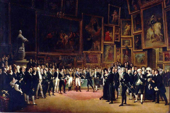  Francois-Joseph Heim Charles V Distributing Awards to the Artists at the Close of the Salon of 1824 - Canvas Art Print