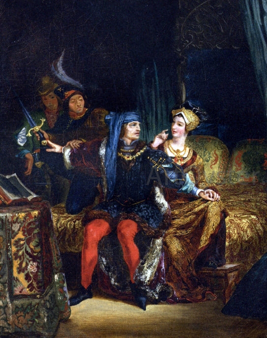  Eugene Delacroix Charles VI and Odette de Champdivers - Canvas Art Print