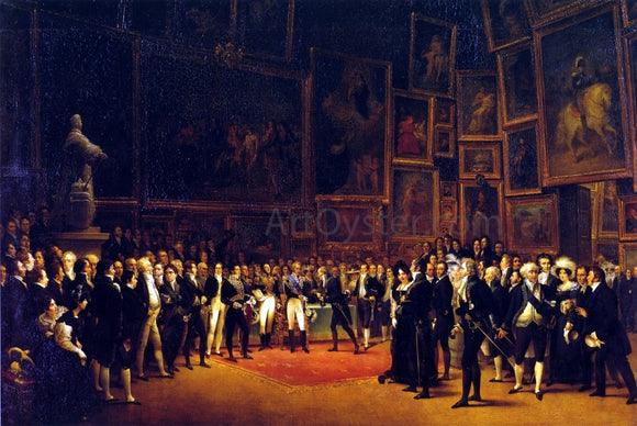  Francois-Joseph Heim Charles X Bestowing Honors on the Artists of the Salon of 1824 - Canvas Art Print