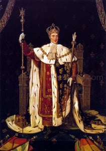  Jean-Auguste-Dominique Ingres Charles X inn his Coronation Robes - Canvas Art Print