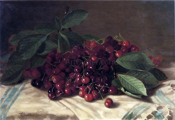  Edward C Leavitt Cherries on a Tabletop - Canvas Art Print