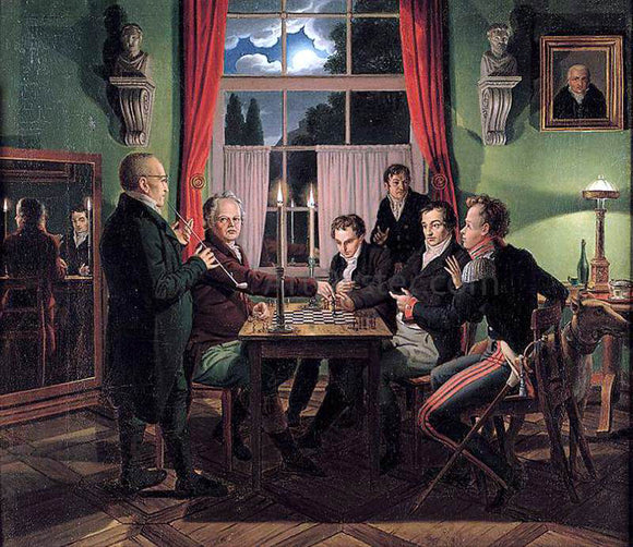  Johann Erdmann Hummel Chess Players - Canvas Art Print