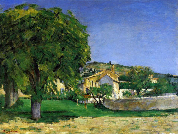  Paul Cezanne Chestnut Trees and Farmstead of Jas de Bouffin - Canvas Art Print