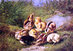  Arthur Fitzwilliam Tait Chicks "Rather Hard Fare" - Canvas Art Print