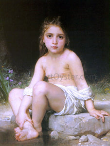  William Adolphe Bouguereau A Child at Bath - Canvas Art Print