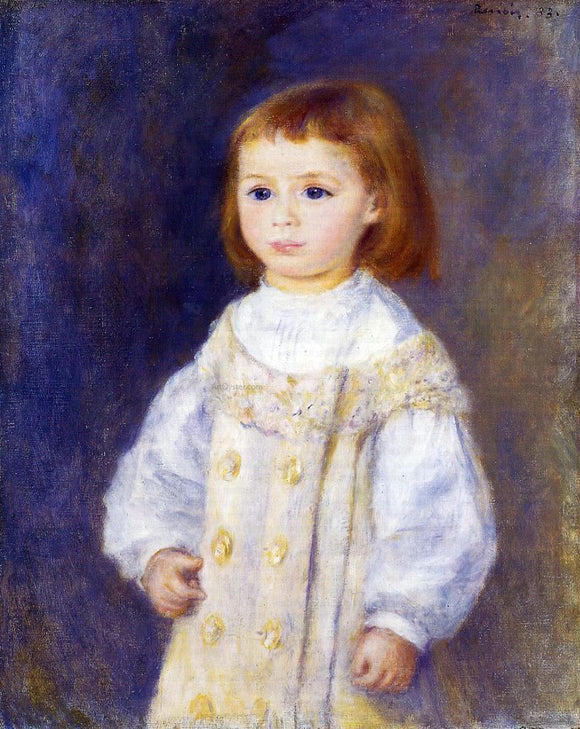  Pierre Auguste Renoir Child in a White Dress (also known as Lucie Berard) - Canvas Art Print