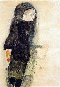  Egon Schiele Child in Black - Canvas Art Print