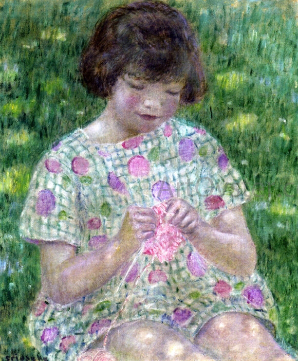  Frederick Carl Frieseke Child Knitting - Canvas Art Print