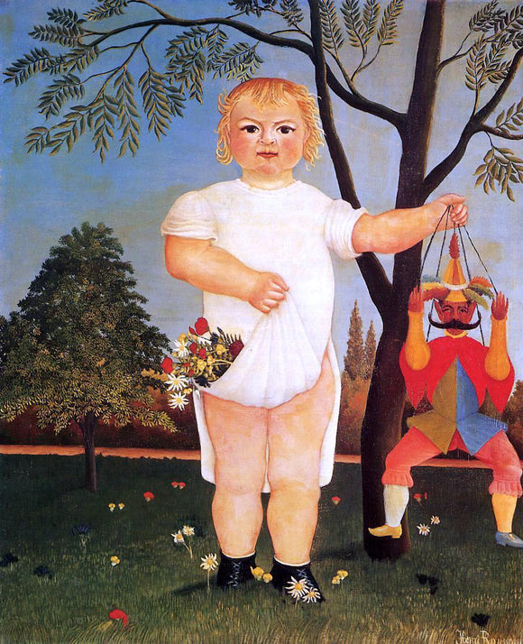  Henri Rousseau Child with Puppet (also known as To Celebrate the Baby) - Canvas Art Print
