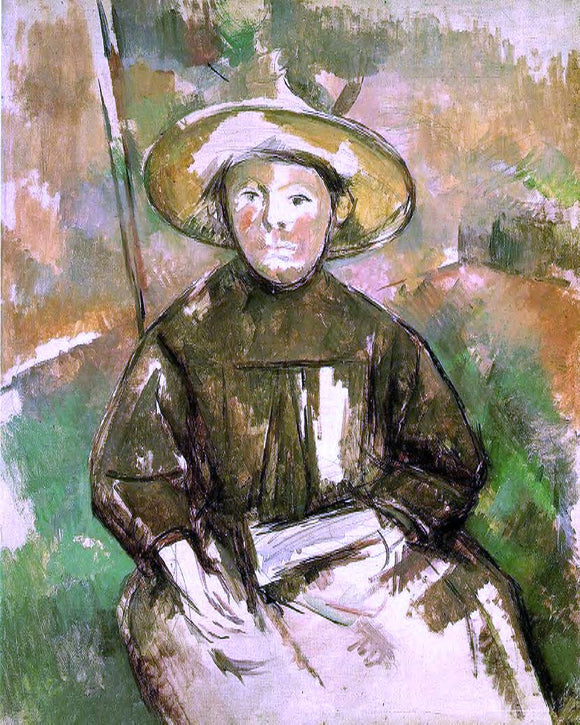 Paul Cezanne Child with Straw Hat - Canvas Art Print