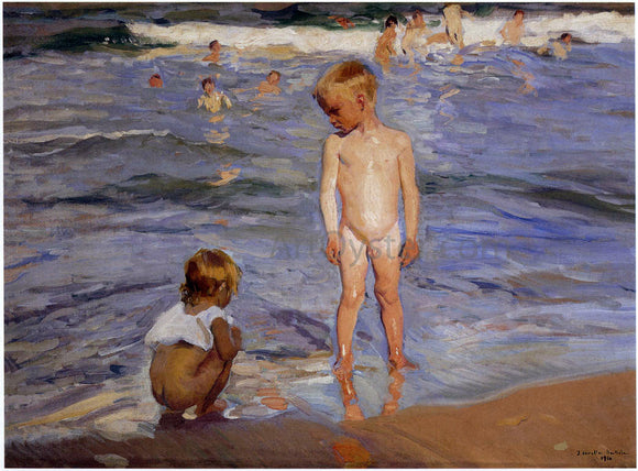  Joaquin Sorolla Y Bastida Children Bathing in the Afternoon Sun - Canvas Art Print