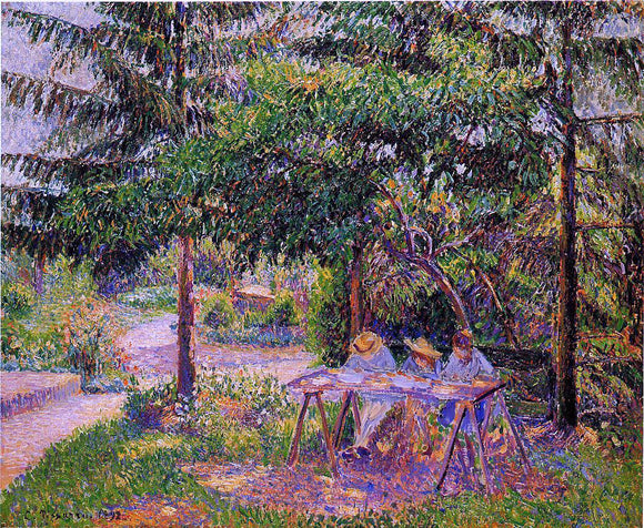  Camille Pissarro Children in a Garden at Eragny - Canvas Art Print