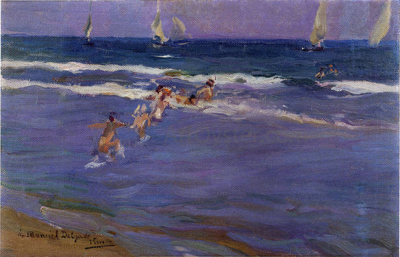  Joaquin Sorolla Y Bastida Children in the Sea - Canvas Art Print