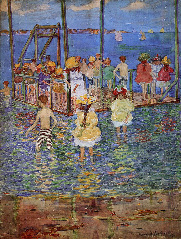  Maurice Prendergast Children on a Raft - Canvas Art Print