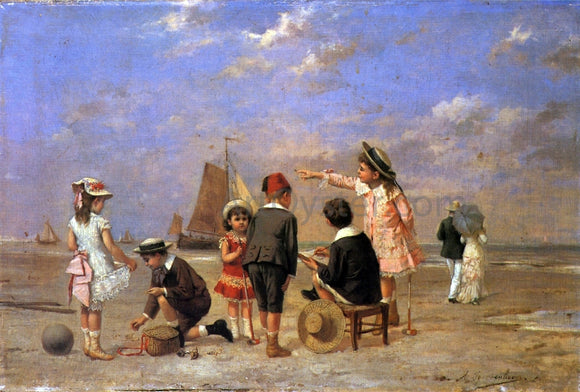  Albert Roosenboom Children on the Beach - Canvas Art Print