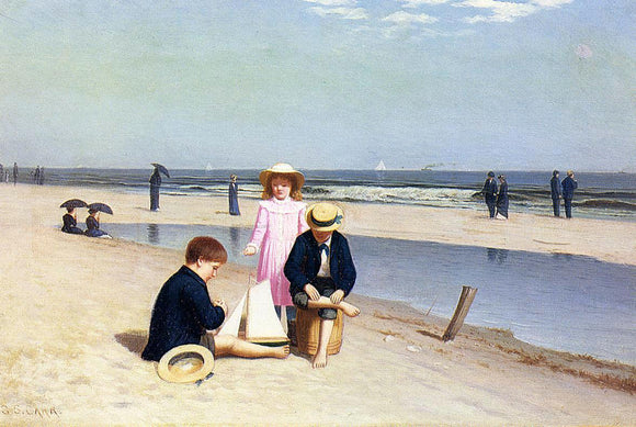  Samuel S Carr Children on the Beach - Canvas Art Print