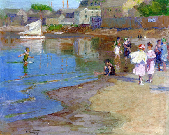  Edward Potthast Children Playing at the Beach - Canvas Art Print