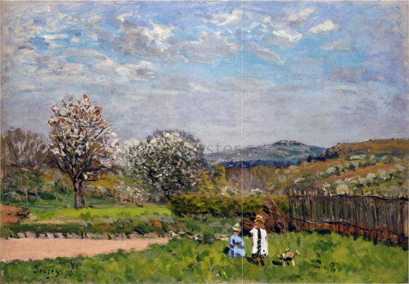  Alfred Sisley Children Playing in the Fields - Canvas Art Print