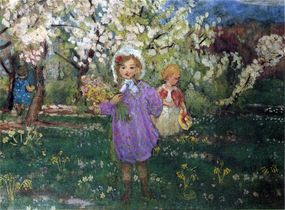  Henri Lebasque Children with Spring Flowers - Canvas Art Print