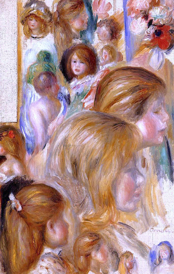  Pierre Auguste Renoir Children's Heads - Canvas Art Print