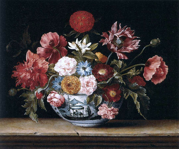  Jacques Linard Chinese Bowl with Flowers - Canvas Art Print