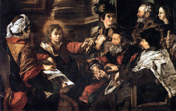  Giovanni Serodine Christ among the Doctors - Canvas Art Print