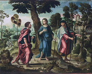  Pieter Coecke Van Aelst Christ and His Disciples on Their Way to Emmaus - Canvas Art Print