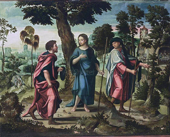  Pieter Coecke Van Aelst Christ and His Disciples on Their Way to Emmaus - Canvas Art Print