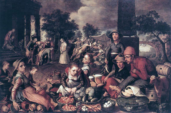  Pieter Aertsen Christ and the Adulteress - Canvas Art Print