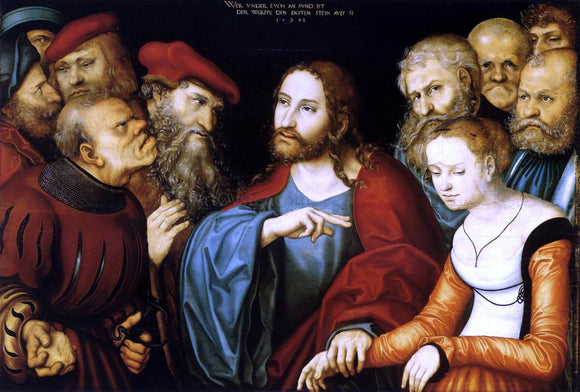  The Elder Lucas Cranach Christ and the Adulteress - Canvas Art Print