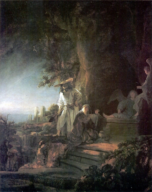  Rembrandt Van Rijn Christ and the Magdalen at the Tomb - Canvas Art Print