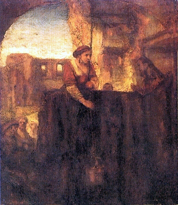  Rembrandt Van Rijn Christ and the Samaritan at the Well - Canvas Art Print