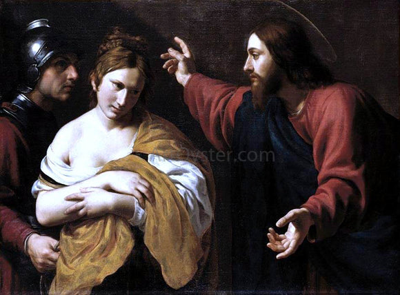  Alessandro Turchi Christ and the Woman Taken in Adultery - Canvas Art Print