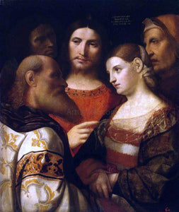  Palma Vecchio Christ and the Woman Taken in Adultery - Canvas Art Print