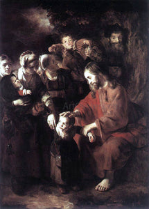  Nicolaes Maes Christ Blessing the Children - Canvas Art Print