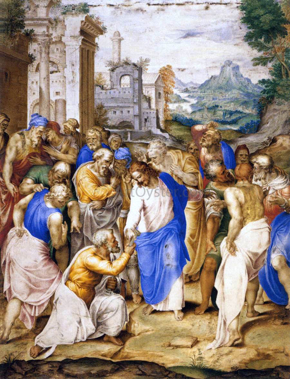  Giovanni Battista Castello Christ Giving the Keys to St Peter - Canvas Art Print