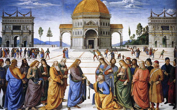  Pietro Perugino Christ Handing the Keys to St. Peter - Canvas Art Print