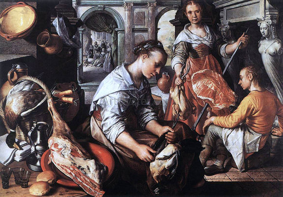  Joachim Beuckelaer Christ in the House of Martha and Mary - Canvas Art Print
