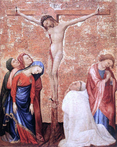  Jean De beaumetz Christ on the Cross with a Carthusian Monk - Canvas Art Print